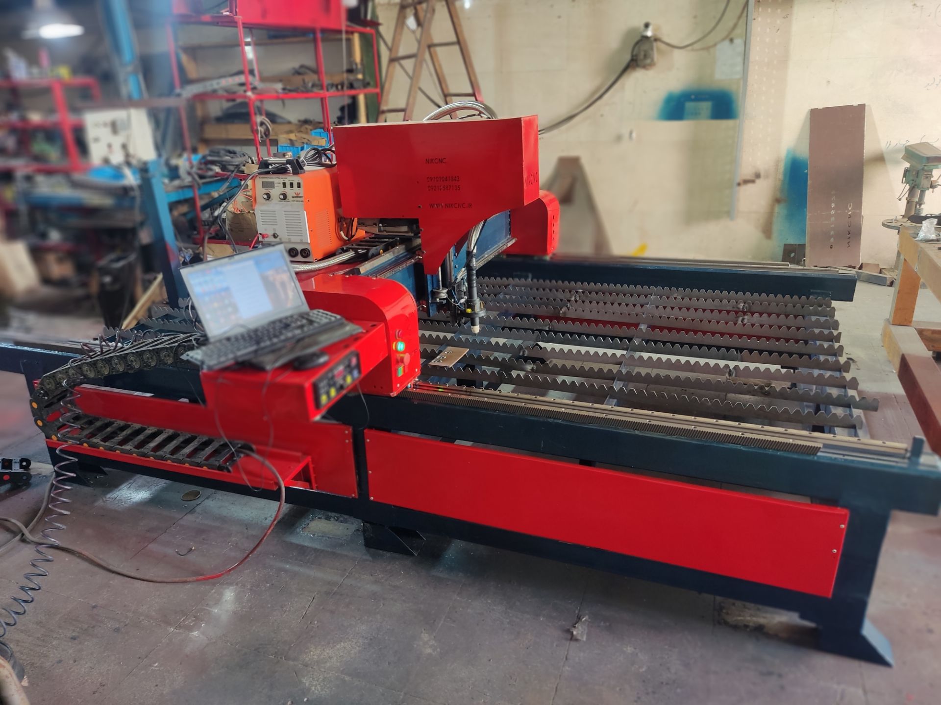 دستگاه cnc پلاسما و هپا گاز سایز دو متر در شش متر دارای هوا برش Plasma cnc